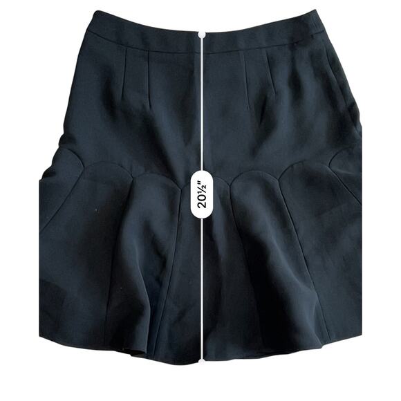 Talbot's Petite Black Scalloped Tulip Flare Skirt 4P Preppy Retro Flare - Picture 9 of 10
